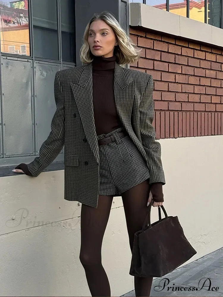 Checkered Pattern Suit Jacket - Image 2