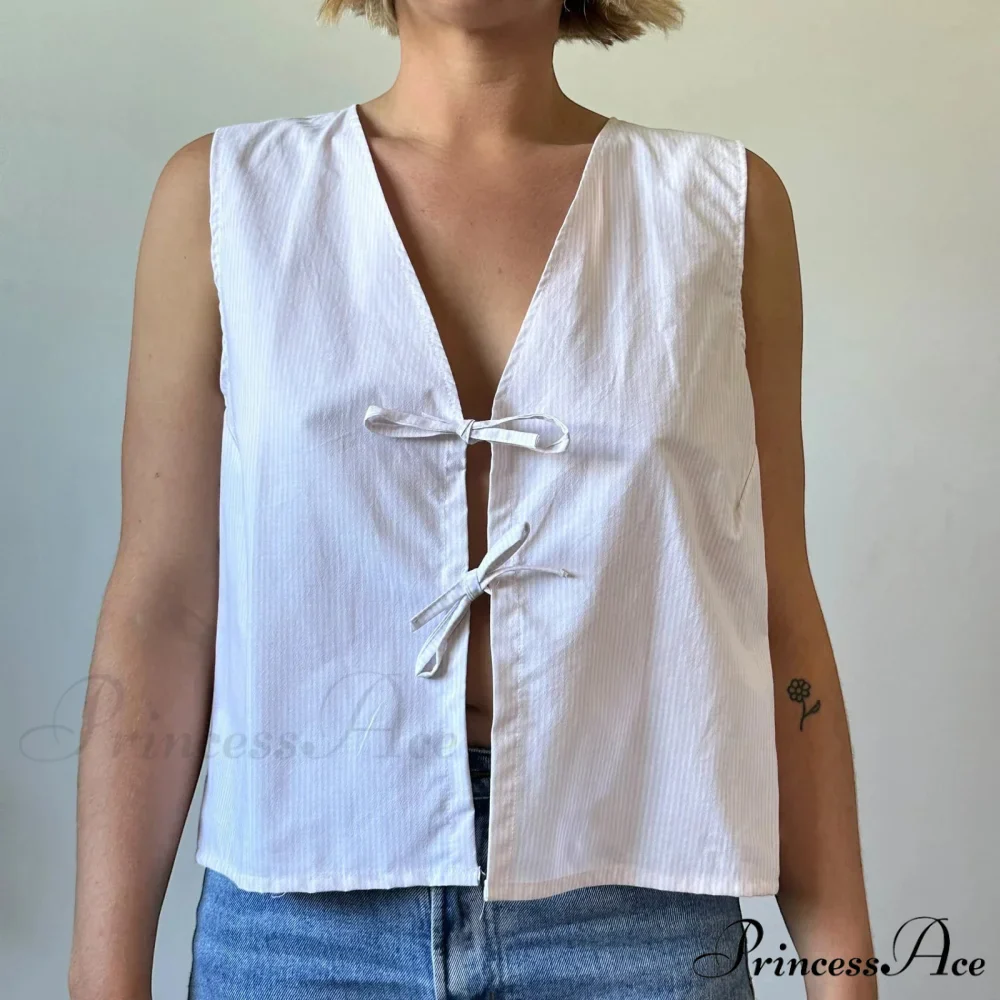 Checkered Tie Front Crop Top - Image 8