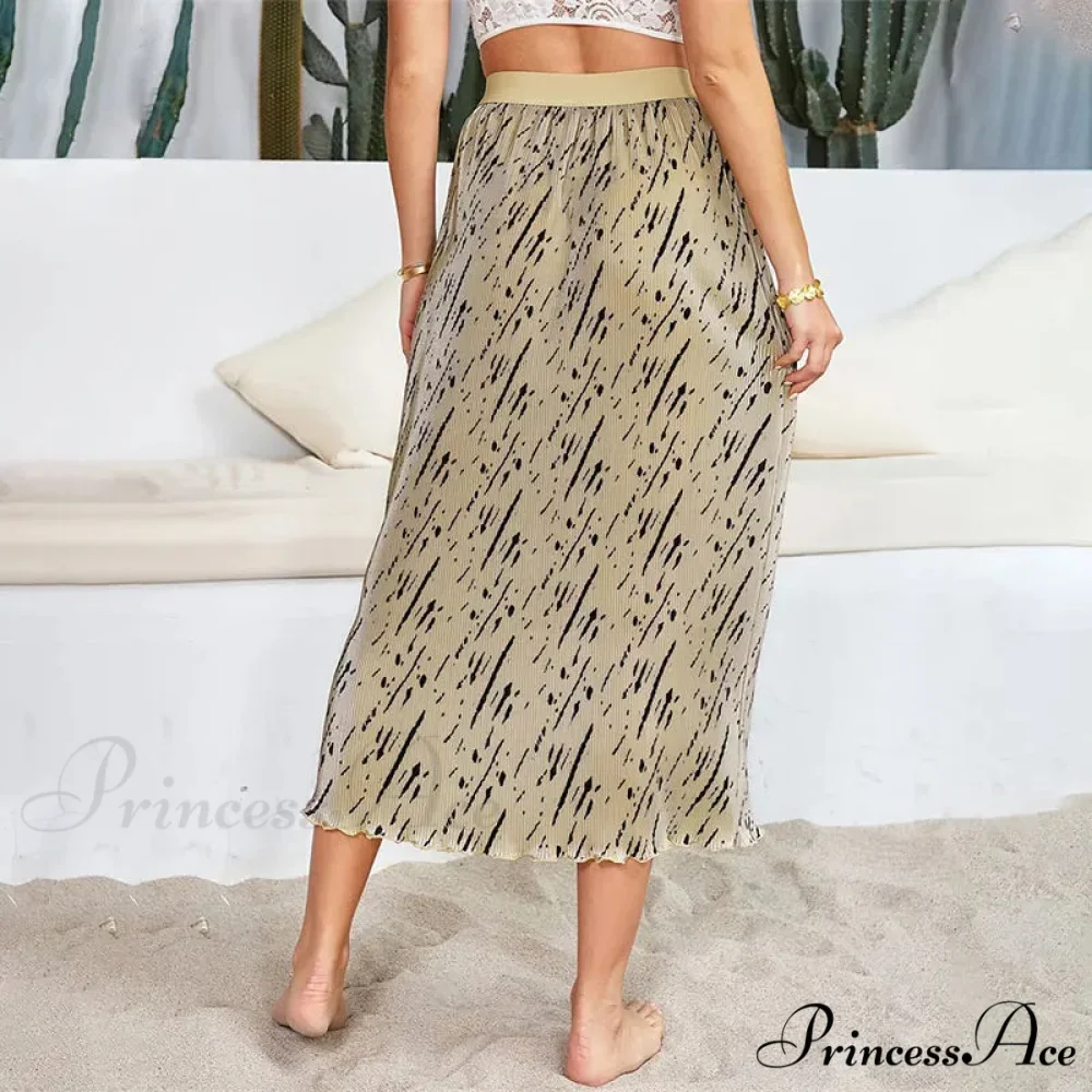 Chic Flower Patterned Tulle High Rise Flowy Umbrella Skirt - Image 3