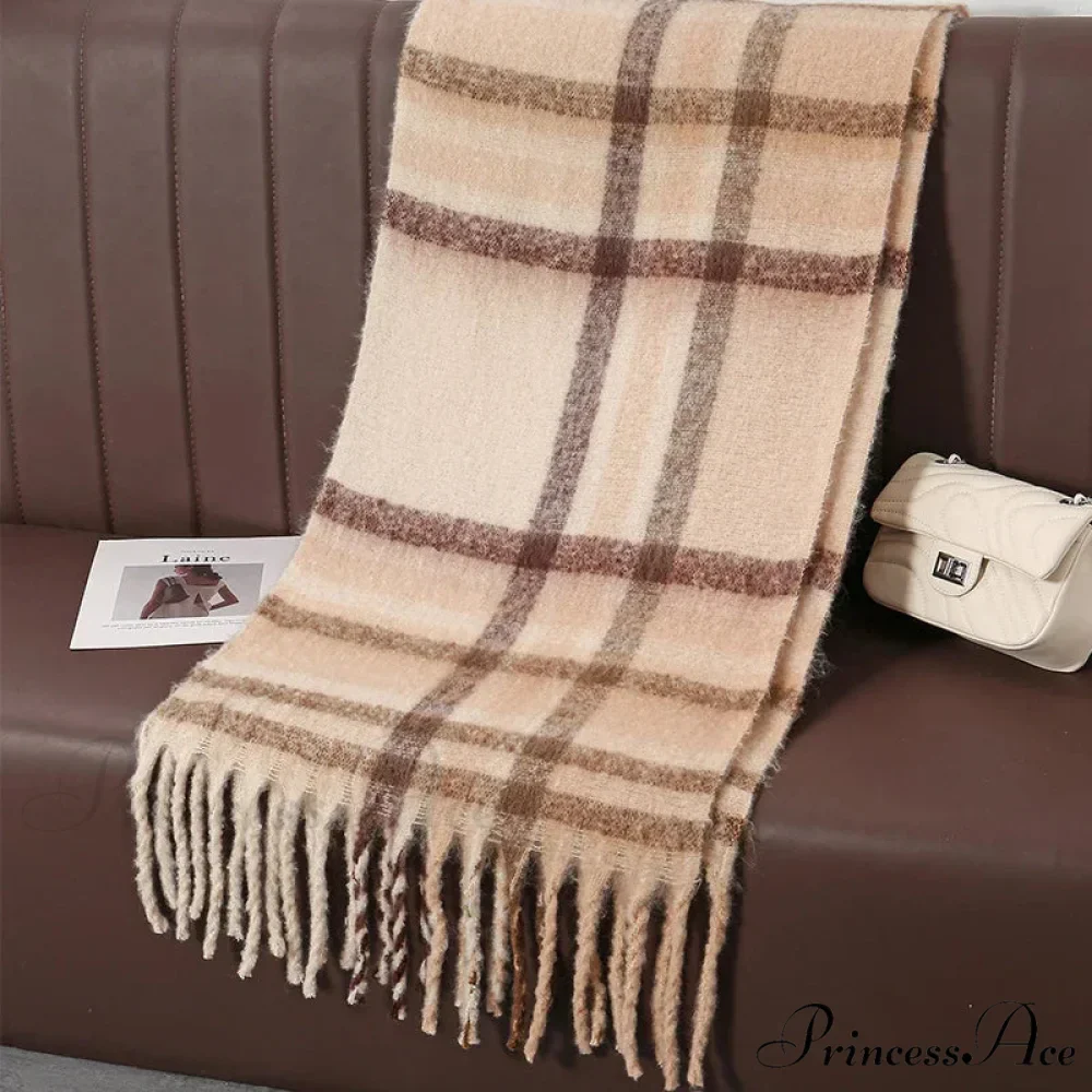 Chunky Banded Cashmere Journey Wrap Scarf - Image 10