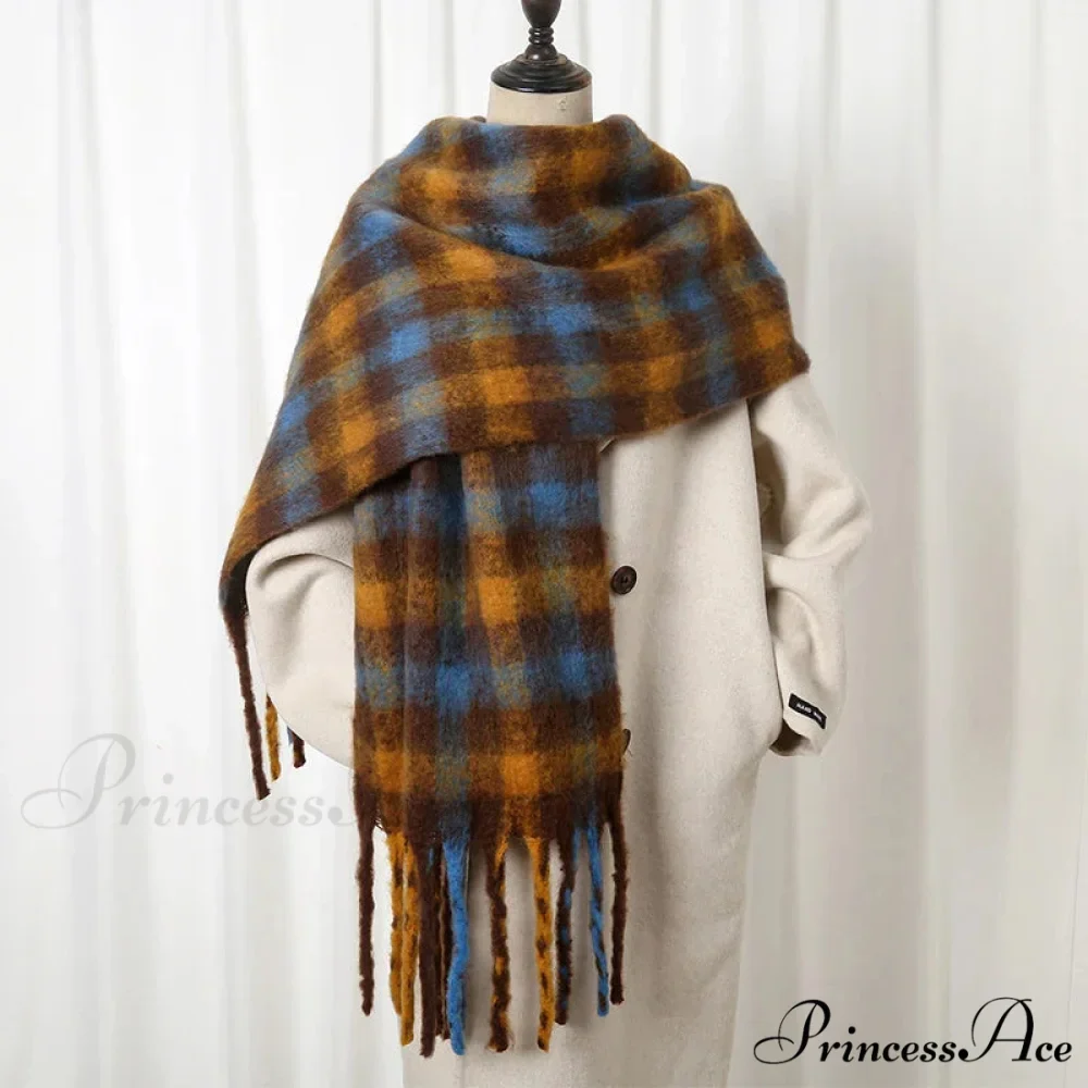 Chunky Banded Cashmere Journey Wrap Scarf - Image 12