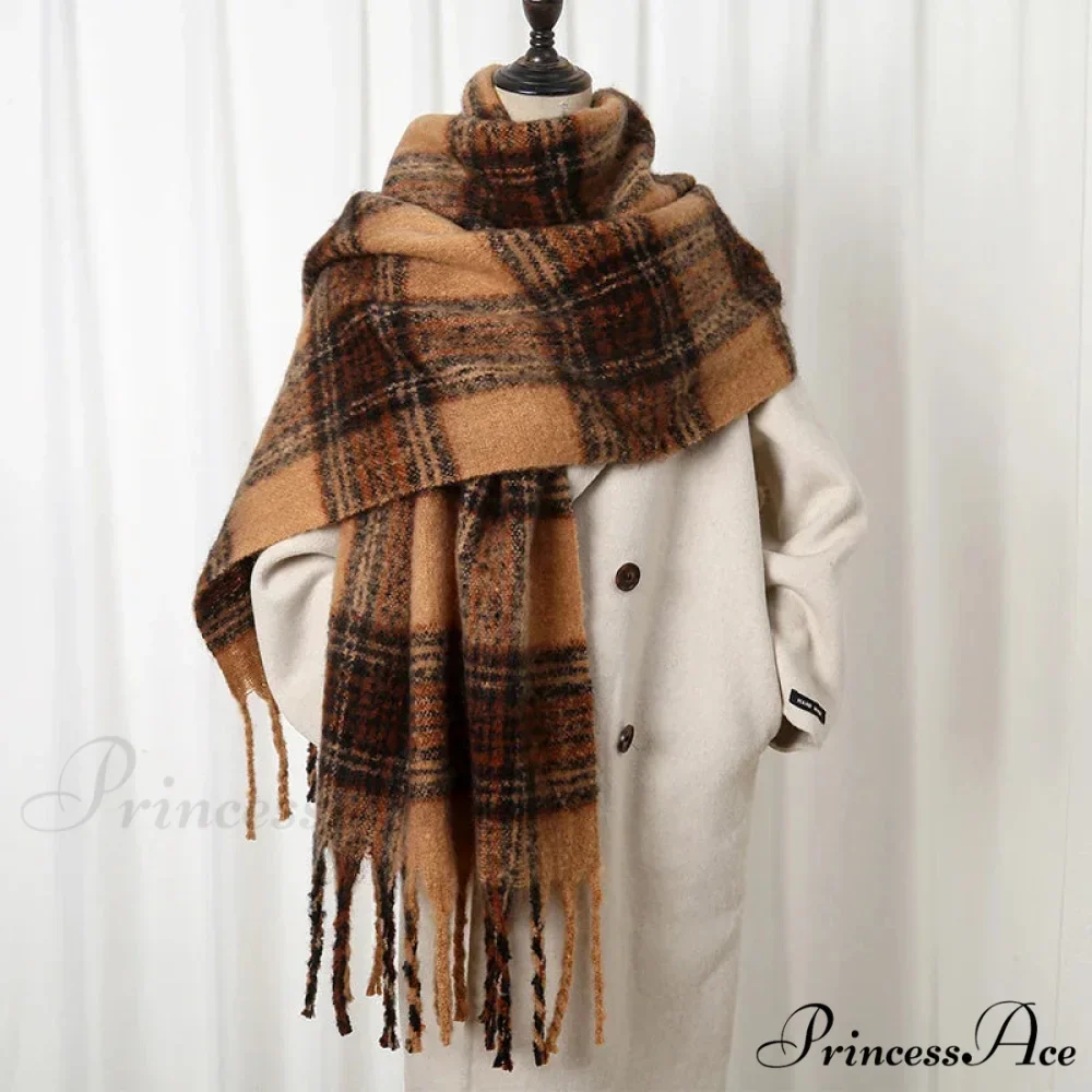Chunky Banded Cashmere Journey Wrap Scarf - Image 15