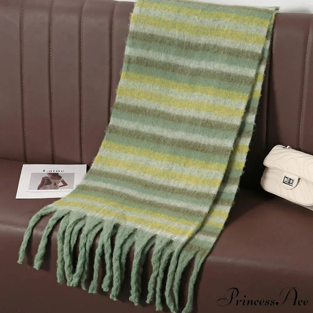 Chunky Banded Cashmere Journey Wrap Scarf - Image 2