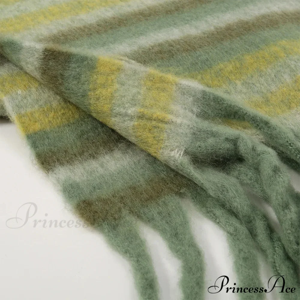 Chunky Banded Cashmere Journey Wrap Scarf - Image 3