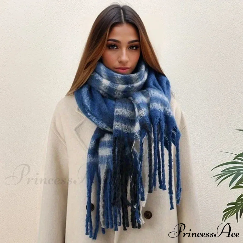 Chunky Banded Cashmere Journey Wrap Scarf - Image 5