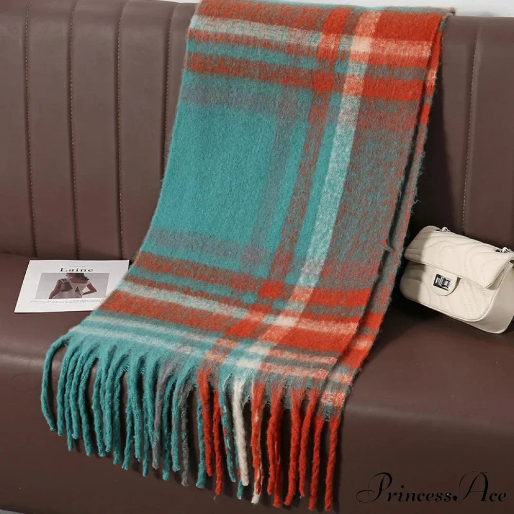 Chunky Banded Cashmere Journey Wrap Scarf - Image 6