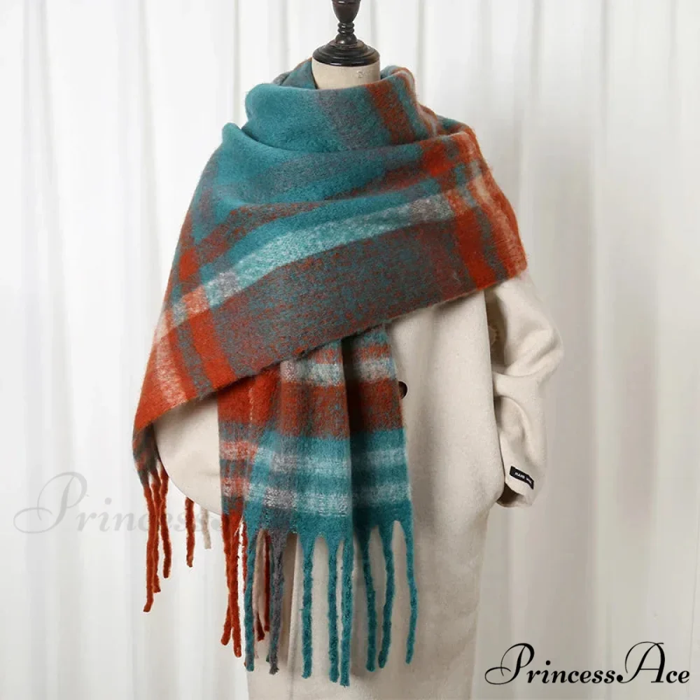 Chunky Banded Cashmere Journey Wrap Scarf - Image 7