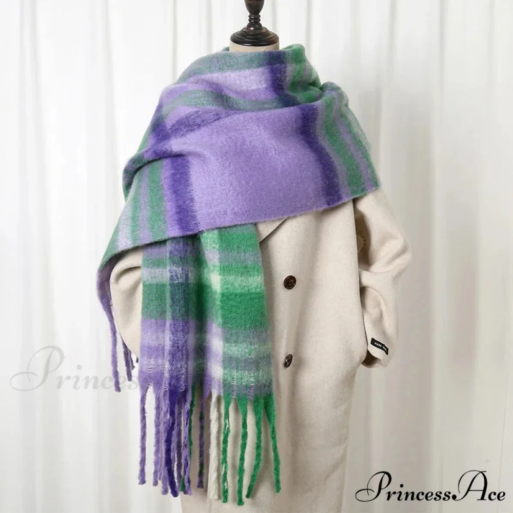 Chunky Banded Cashmere Journey Wrap Scarf - Image 9