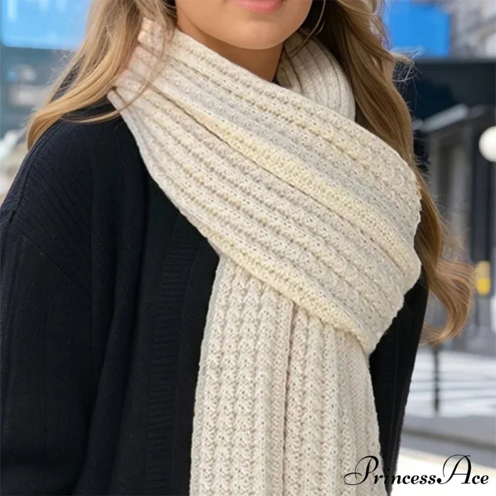 Chunky Knitted Cashmere Winter Scarf - Image 4