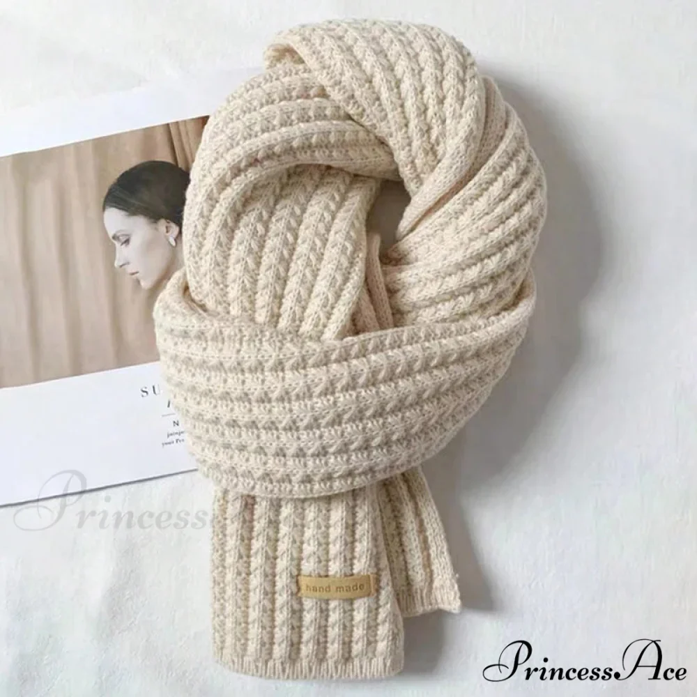Chunky Knitted Cashmere Winter Scarf - Image 6