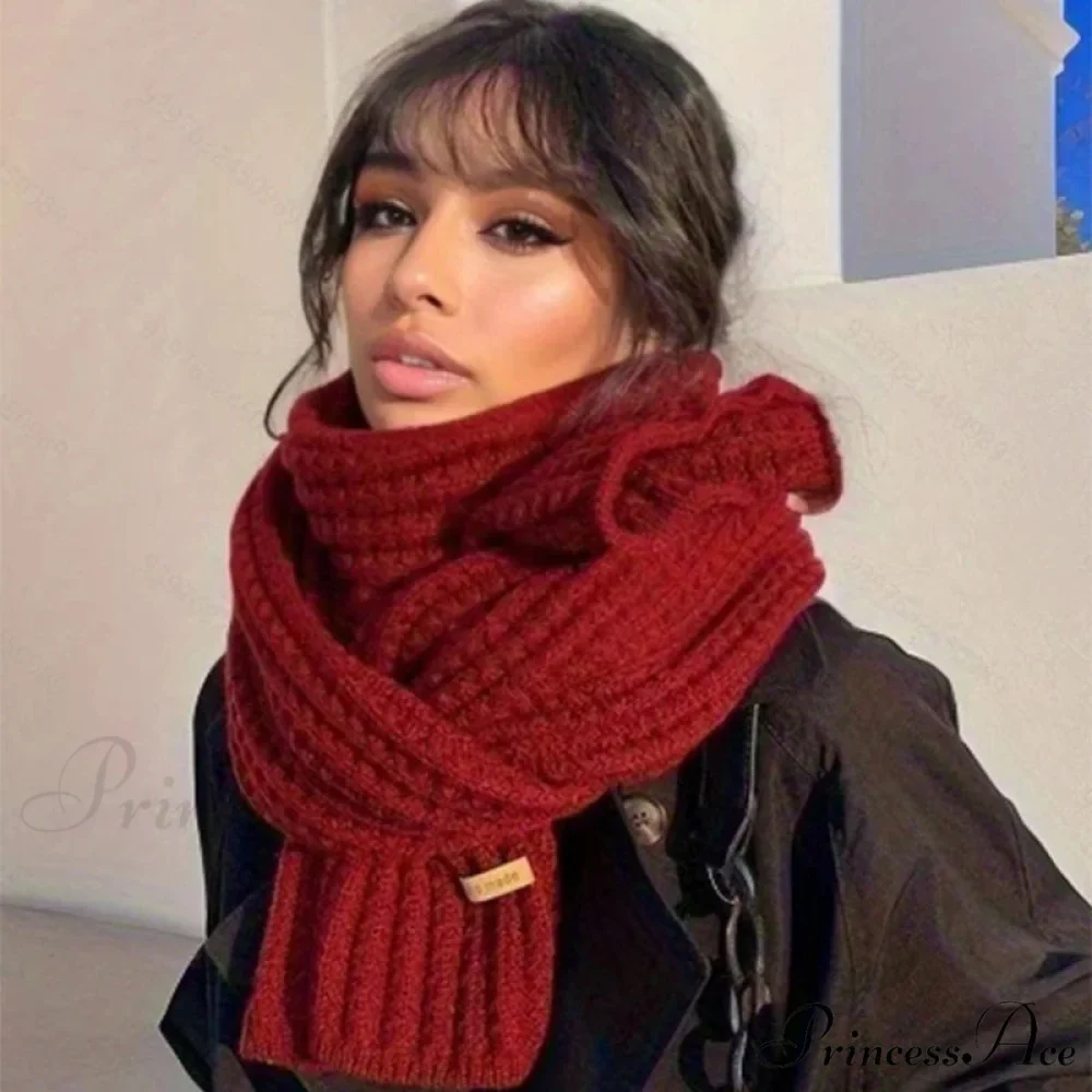 Chunky Knitted Cashmere Winter Scarf - Image 7