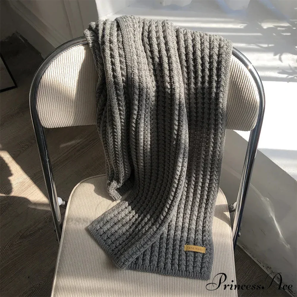 Chunky Knitted Cashmere Winter Scarf - Image 8