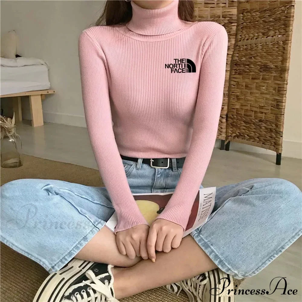 Chunky Ribbed Jumper Cotton Turtleneck Knit Pullover Top - Image 10
