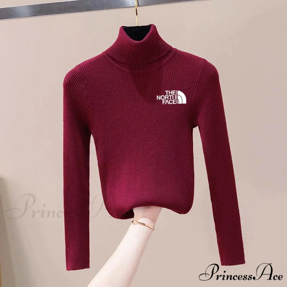 Chunky Ribbed Jumper Cotton Turtleneck Knit Pullover Top - Image 11