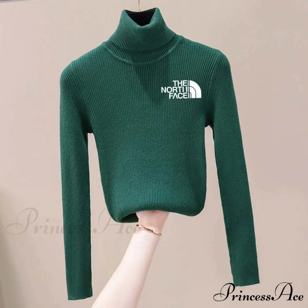 Chunky Ribbed Jumper Cotton Turtleneck Knit Pullover Top - Image 12