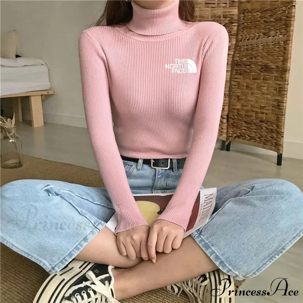 Chunky Ribbed Jumper Cotton Turtleneck Knit Pullover Top - Image 5