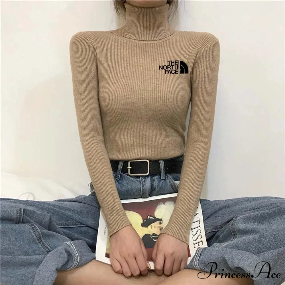 Chunky Ribbed Jumper Cotton Turtleneck Knit Pullover Top - Image 8