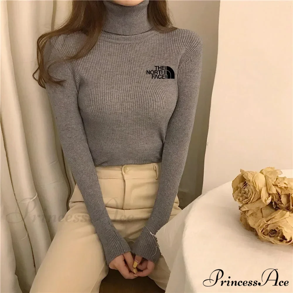 Chunky Ribbed Jumper Cotton Turtleneck Knit Pullover Top - Image 9