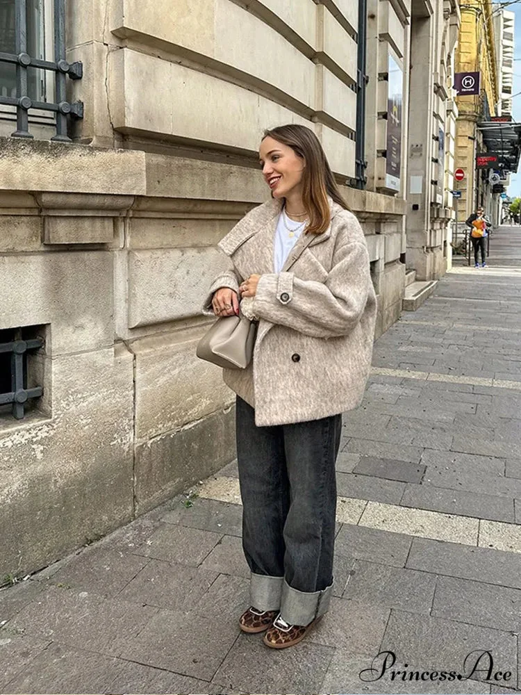 Chunky Woolen Cropped Jacket - Image 3