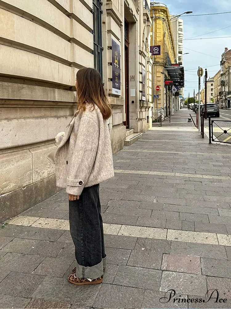 Chunky Woolen Cropped Jacket - Image 4