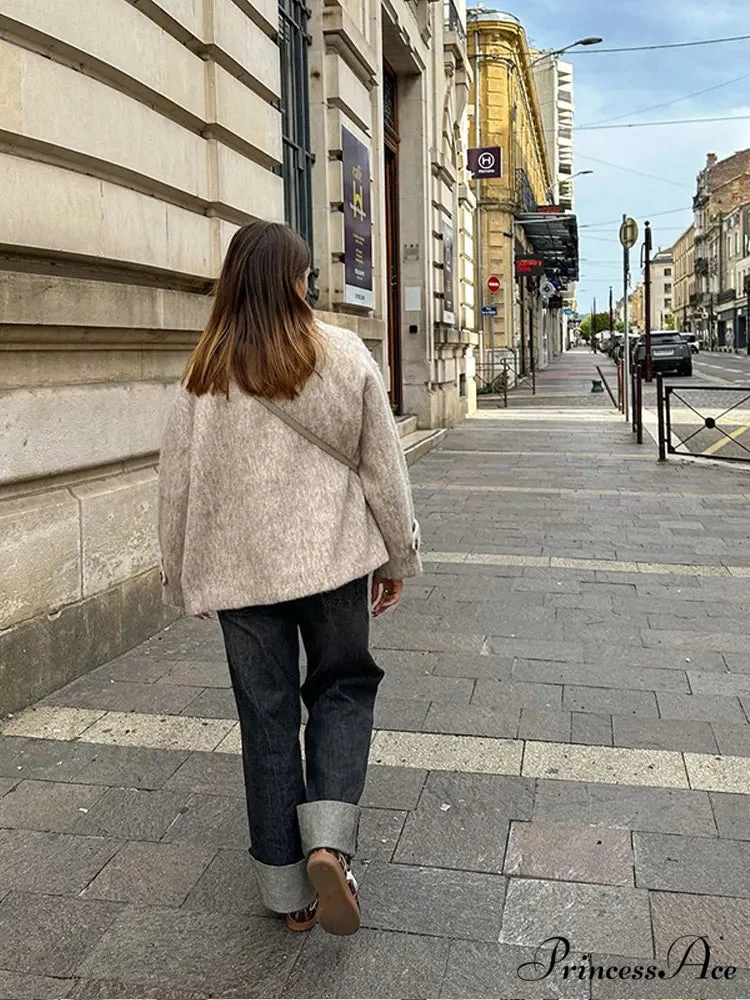 Chunky Woolen Cropped Jacket - Image 5