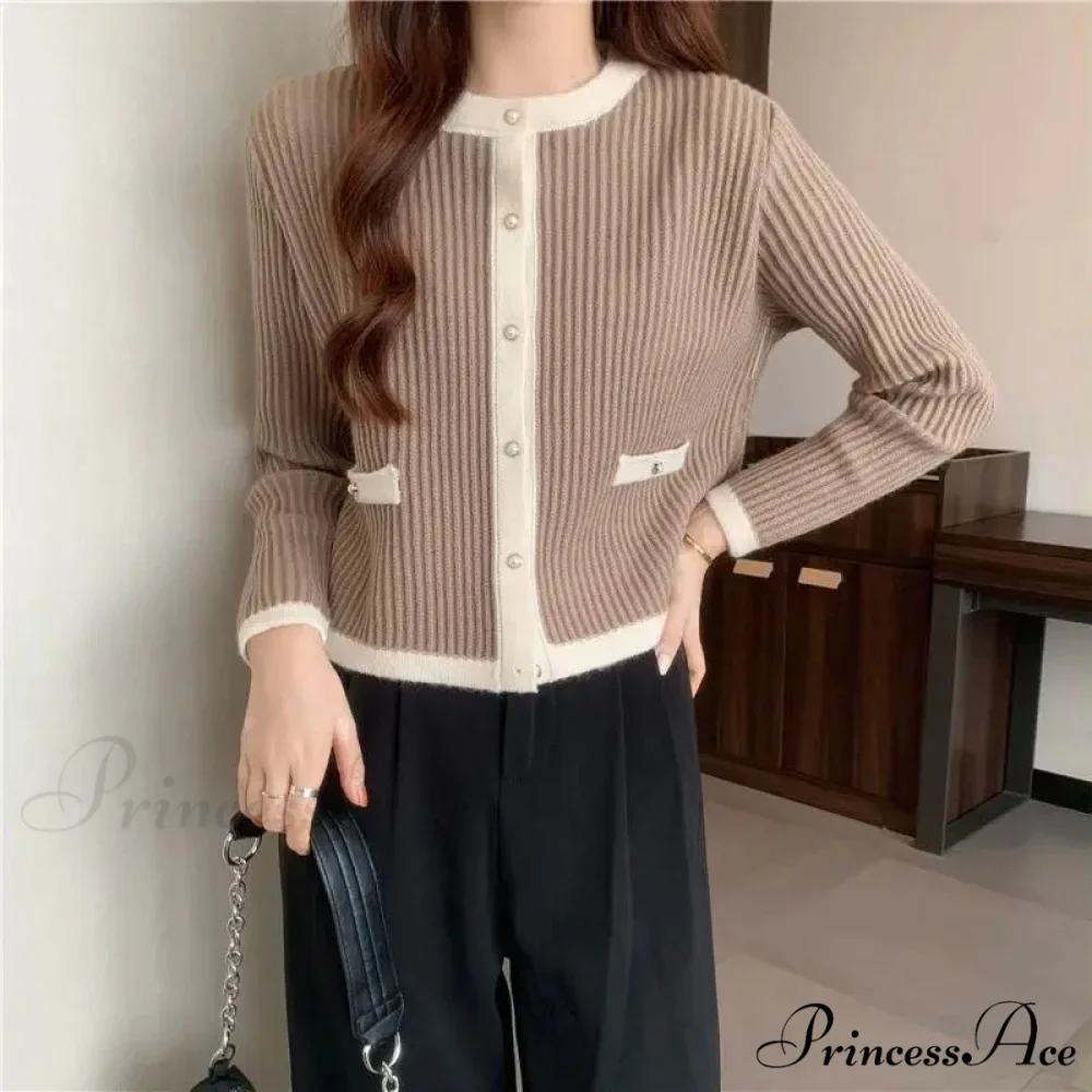 Circular Neck Fastener Stylish Cardigan - Image 2