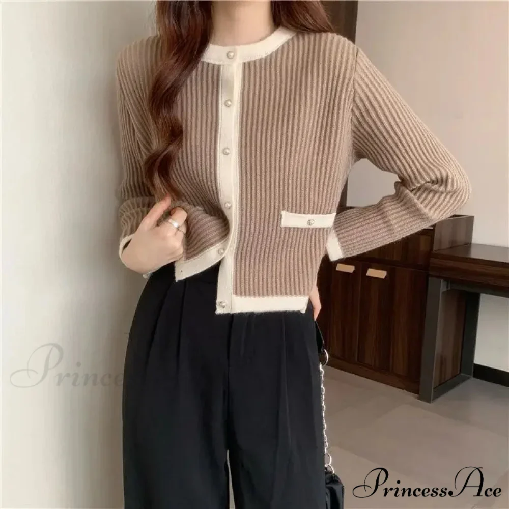 Circular Neck Fastener Stylish Cardigan - Image 3