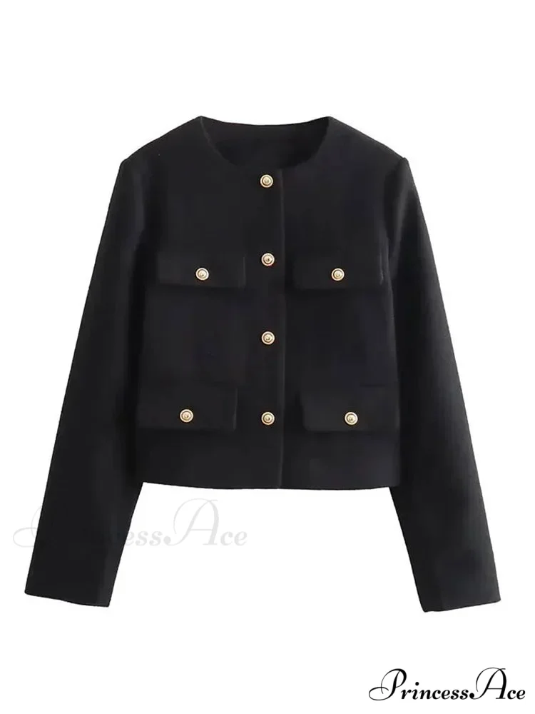 Circular Neck Woolen Brief Jacket - Image 5