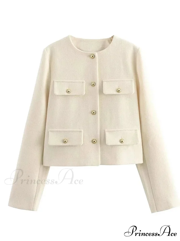 Circular Neck Woolen Brief Jacket - Image 6