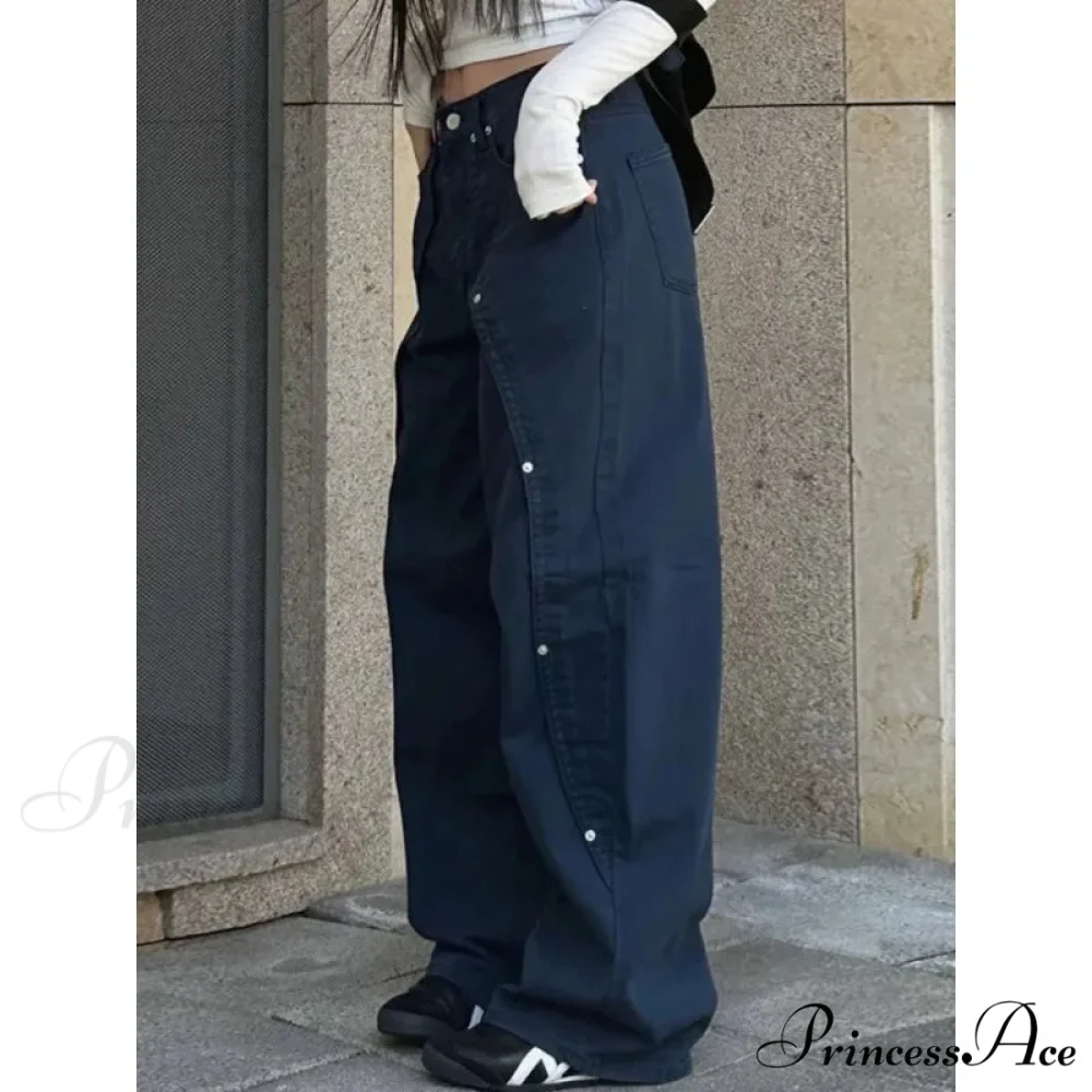Clean Patchwork Turn of the Century Women Denim Trousers - Image 5