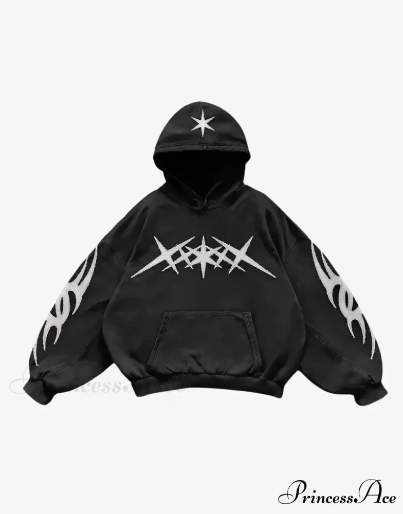 Cleaned Medieval Letter Zipper Hoodie - Image 10