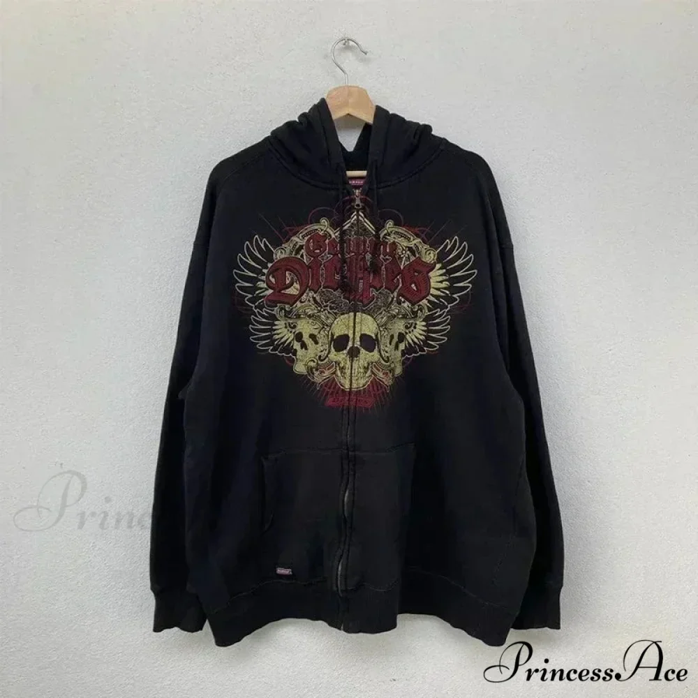 Cleaned Medieval Letter Zipper Hoodie - Image 12