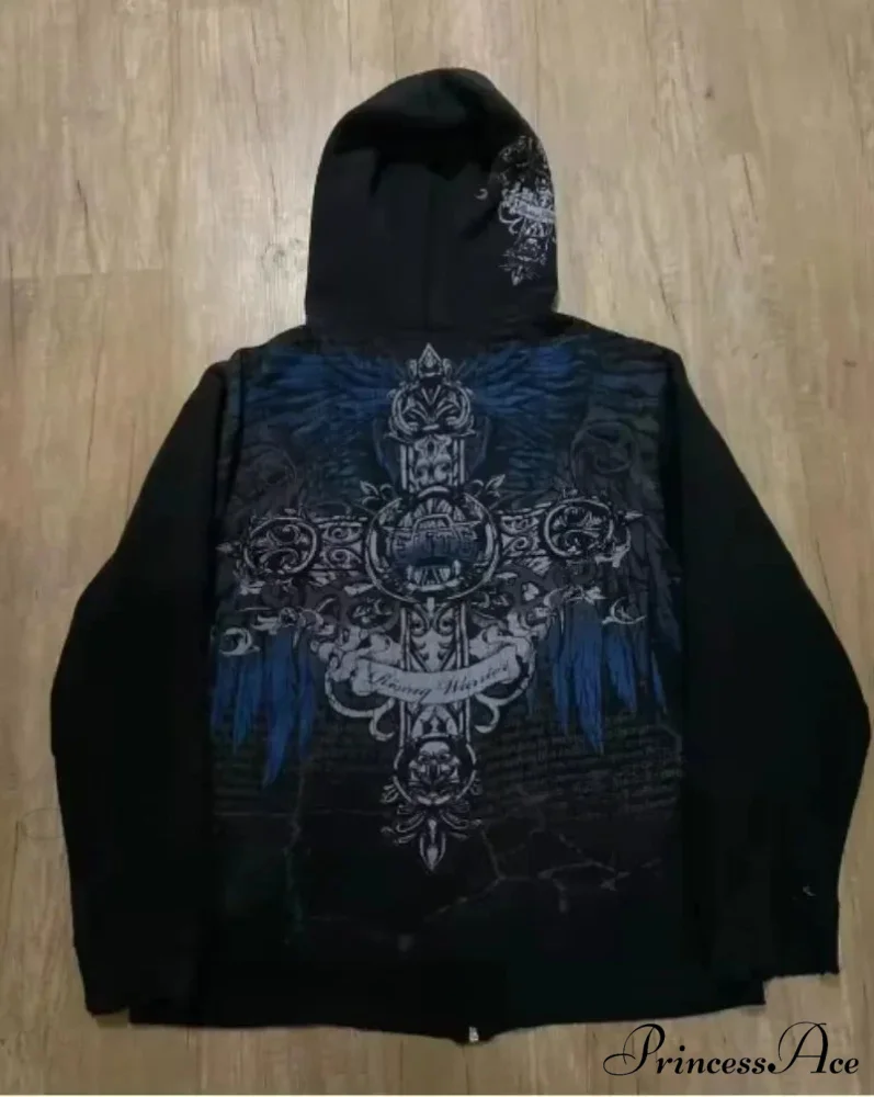 Clown Dark Print Fleece Zipper Hoodie - Image 2