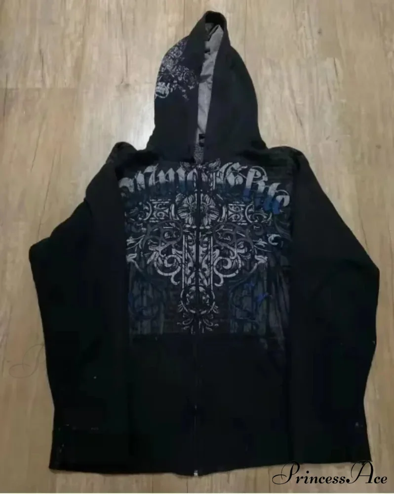 Clown Dark Print Fleece Zipper Hoodie - Image 3