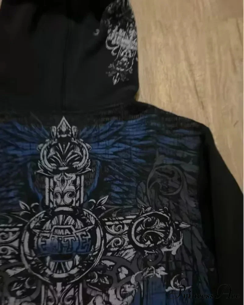 Clown Dark Print Fleece Zipper Hoodie - Image 4