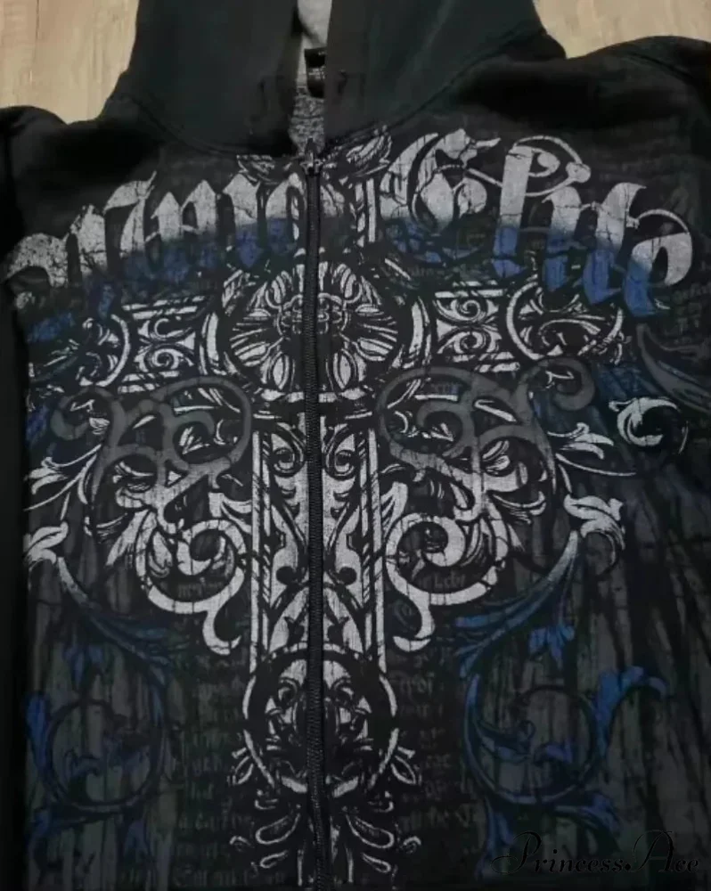 Clown Dark Print Fleece Zipper Hoodie - Image 5
