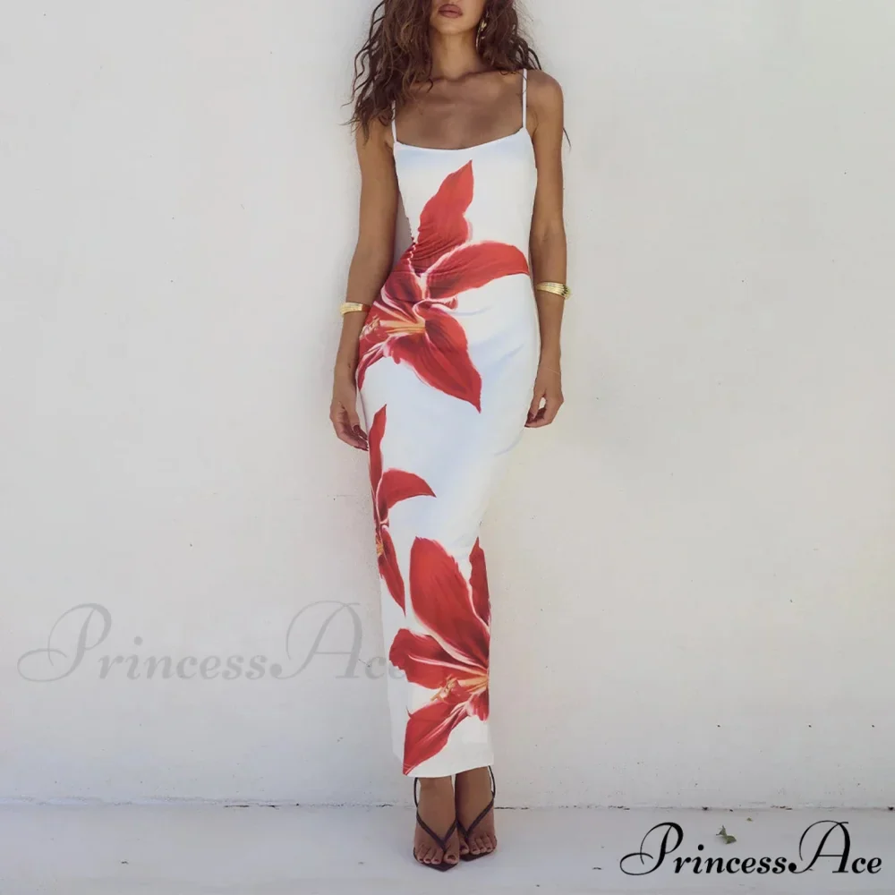 Cocktail Bodycon Flower Print Split Summer Streetwear Flower Dress - Image 9