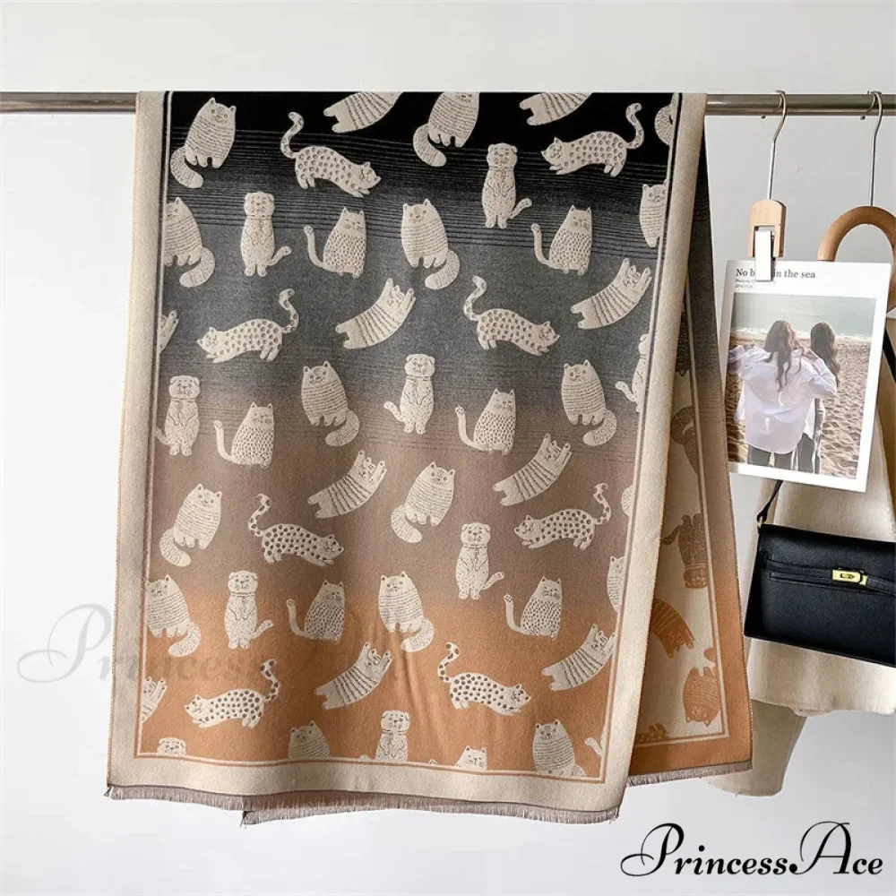 Cold Cashmere Feline Pashmina Scarf - Image 8