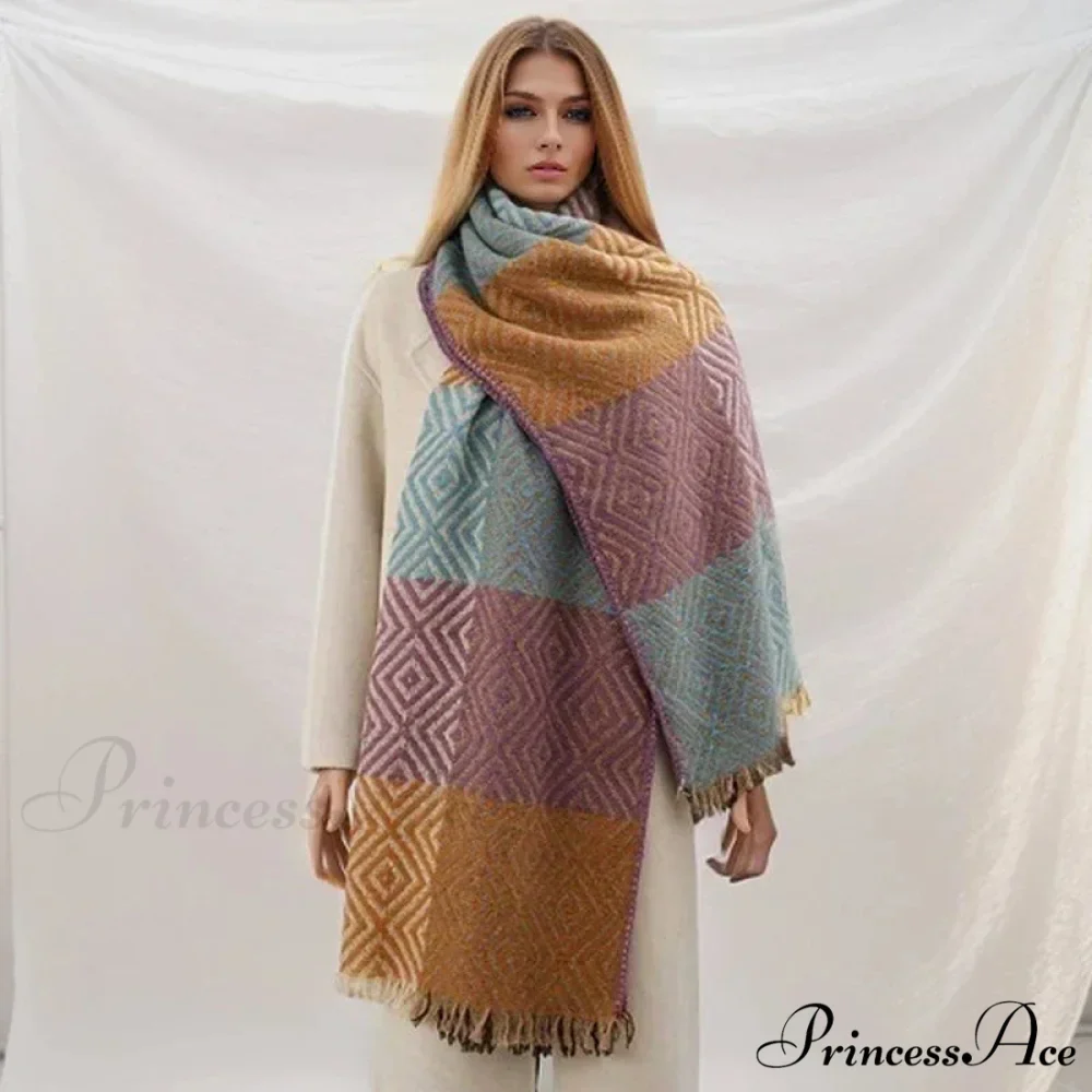 Cold Houndstooth Cashmere Scarf - Image 10