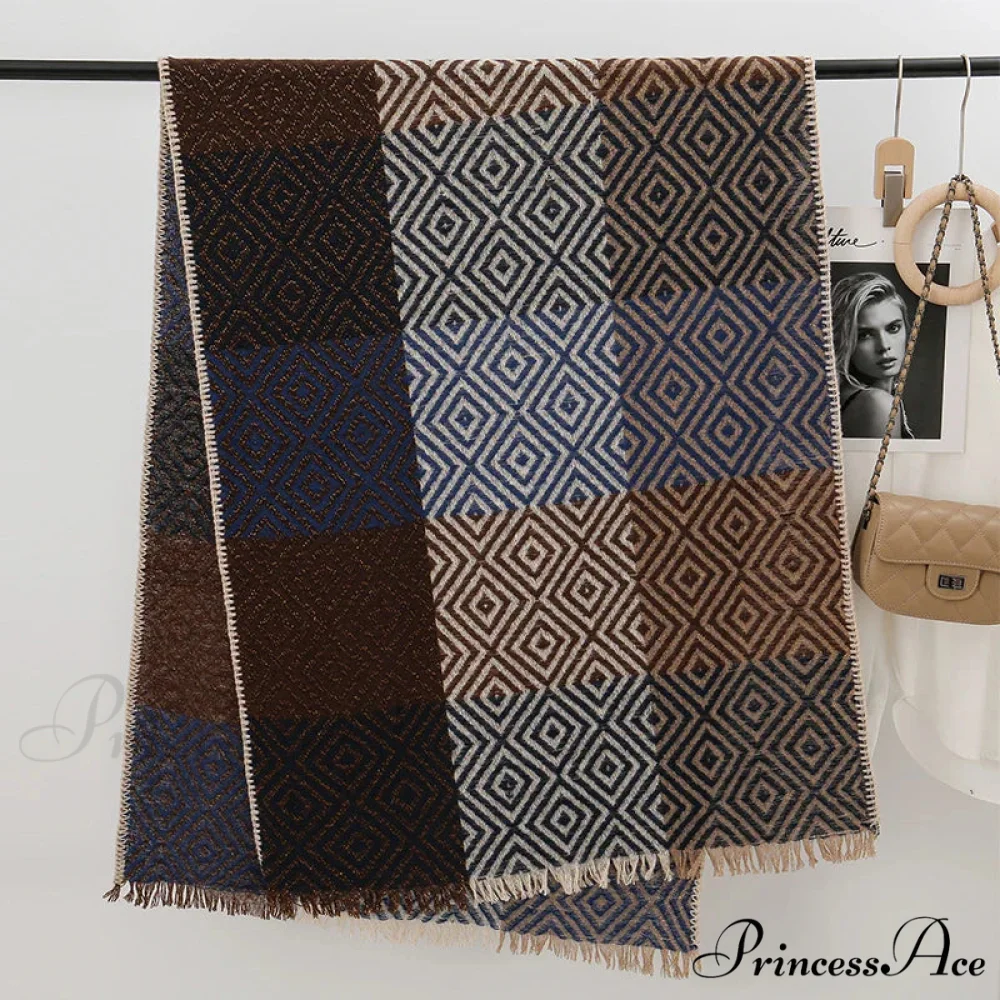 Cold Houndstooth Cashmere Scarf - Image 11