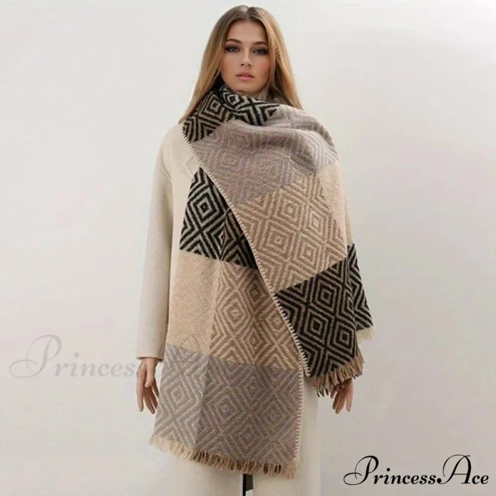 Cold Houndstooth Cashmere Scarf - Image 12