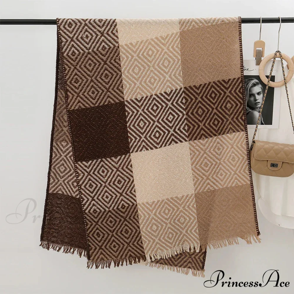 Cold Houndstooth Cashmere Scarf - Image 13