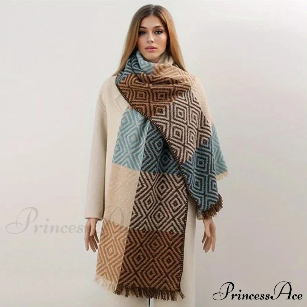 Cold Houndstooth Cashmere Scarf - Image 14