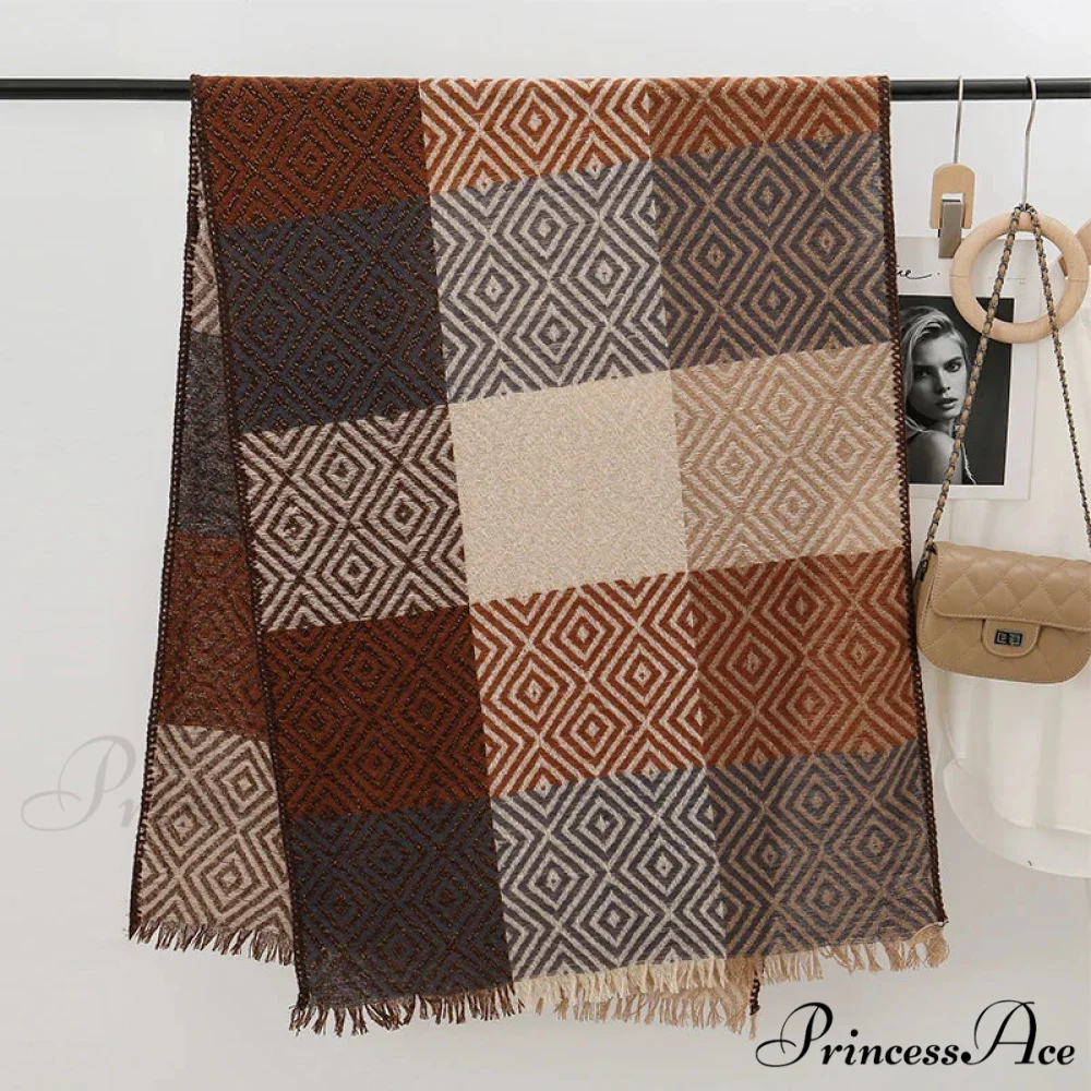 Cold Houndstooth Cashmere Scarf - Image 15