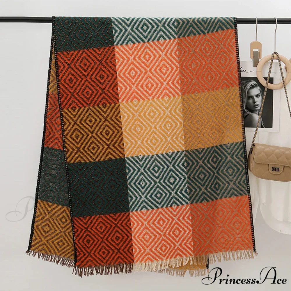 Cold Houndstooth Cashmere Scarf - Image 2