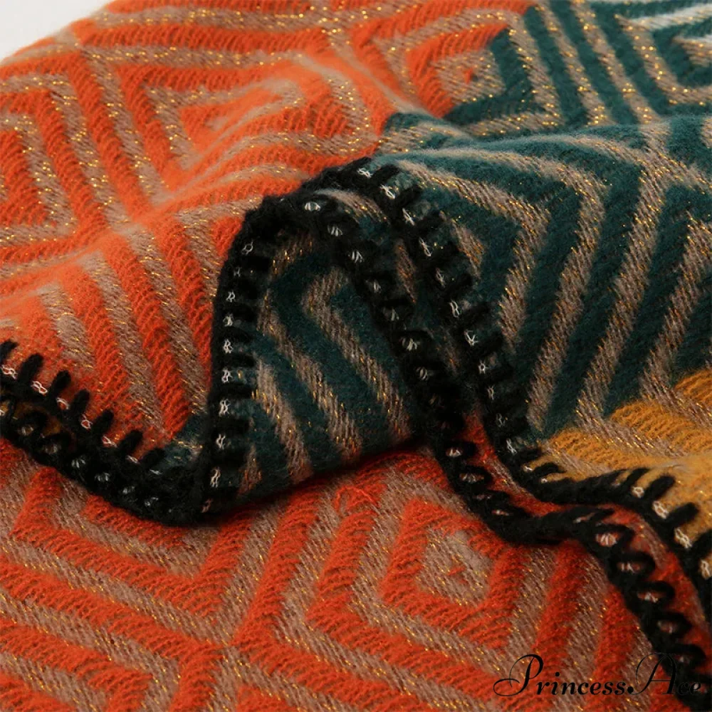 Cold Houndstooth Cashmere Scarf - Image 3