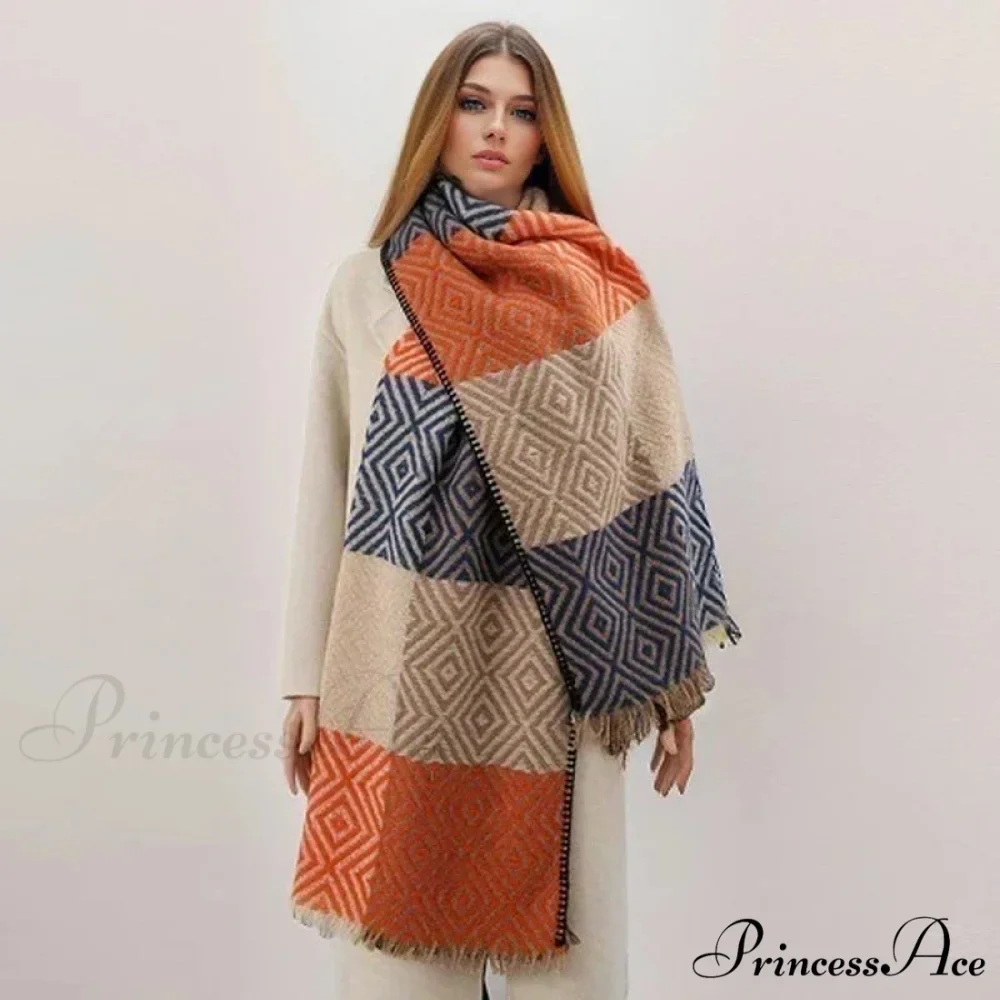 Cold Houndstooth Cashmere Scarf - Image 4