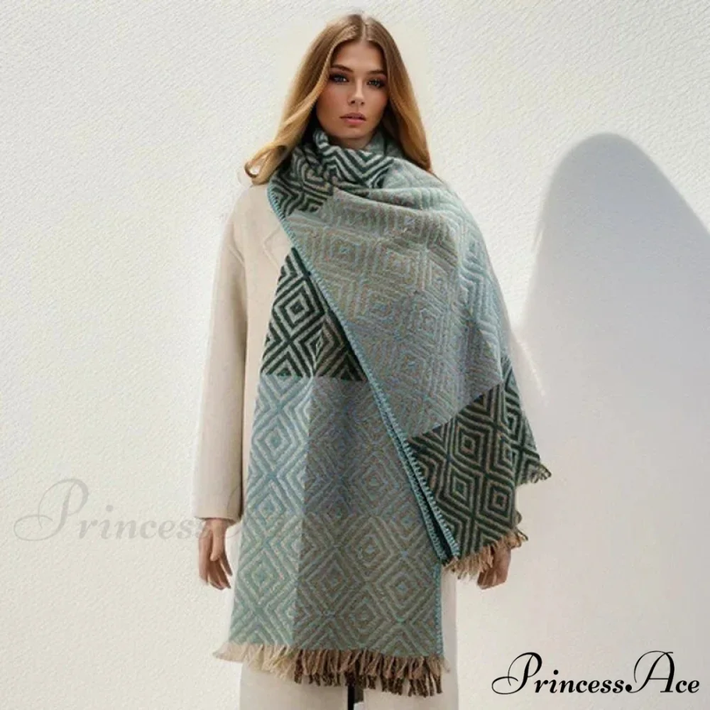 Cold Houndstooth Cashmere Scarf - Image 5