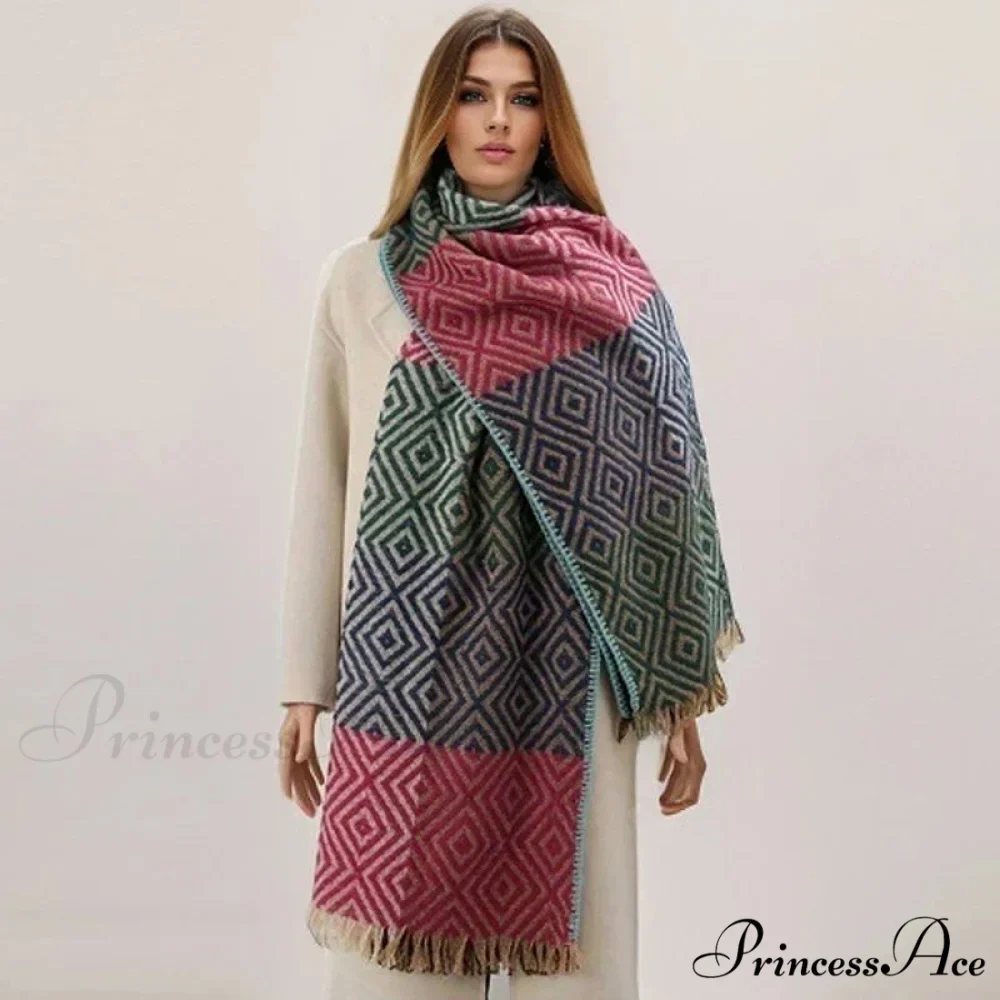 Cold Houndstooth Cashmere Scarf - Image 6