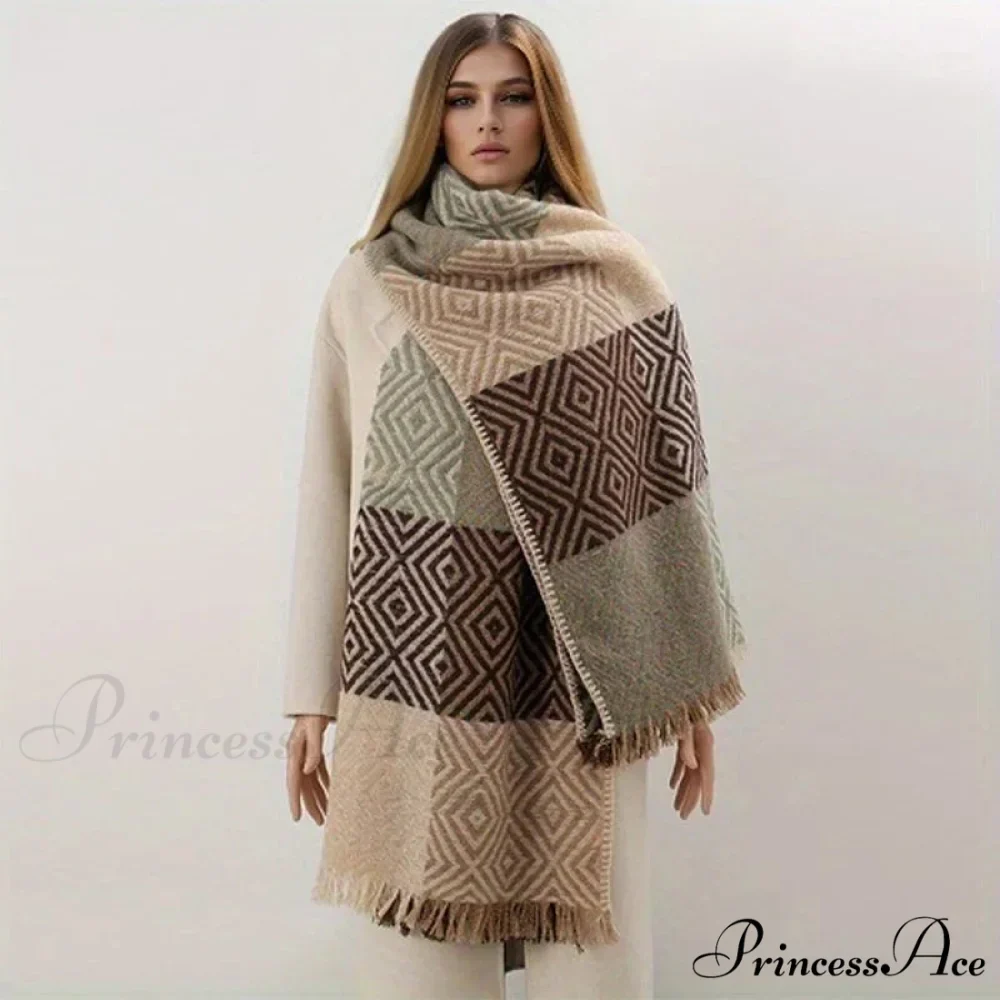 Cold Houndstooth Cashmere Scarf - Image 7